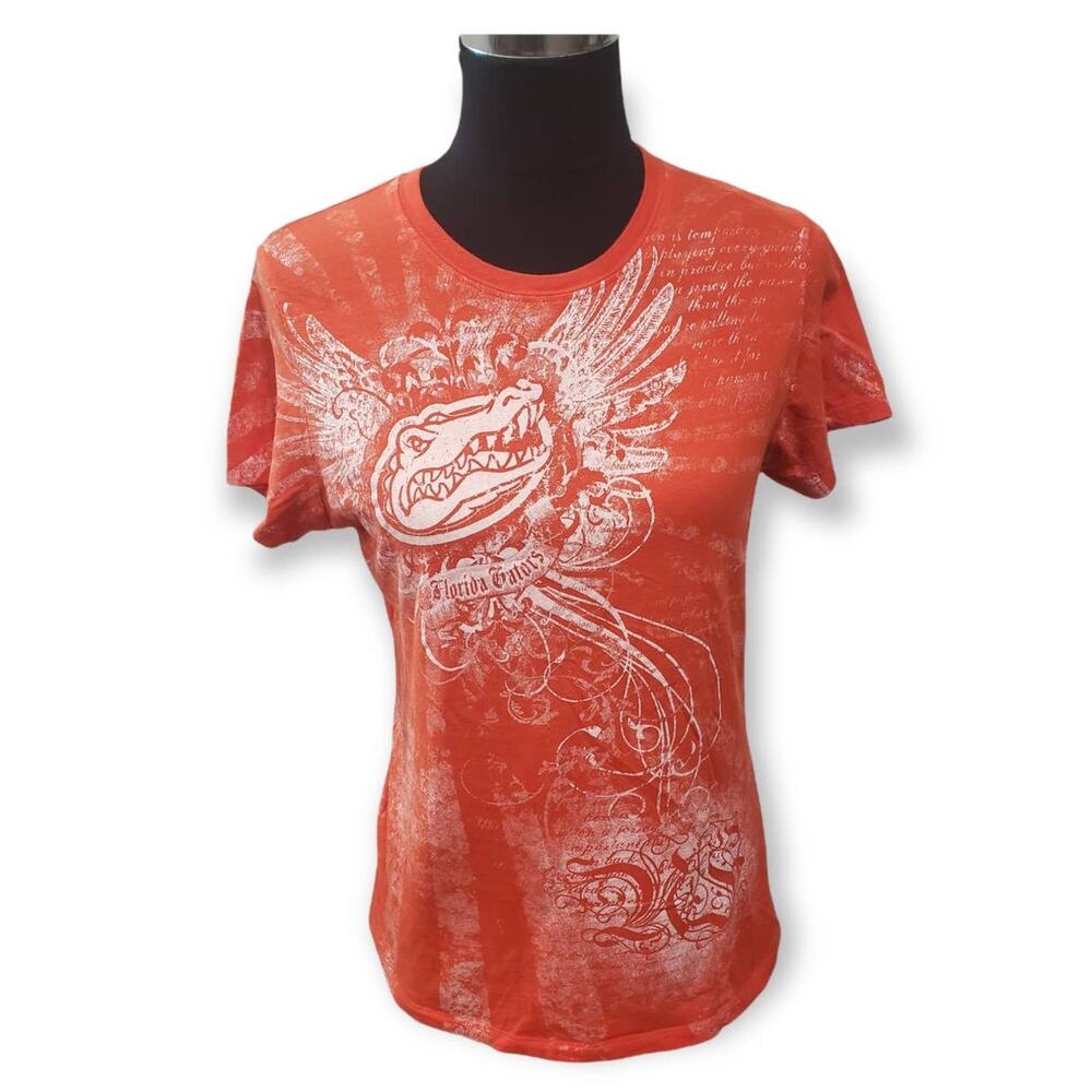 Creative Apparel Florida Gators Orange & White Short Sleeved Shirt - Size Large